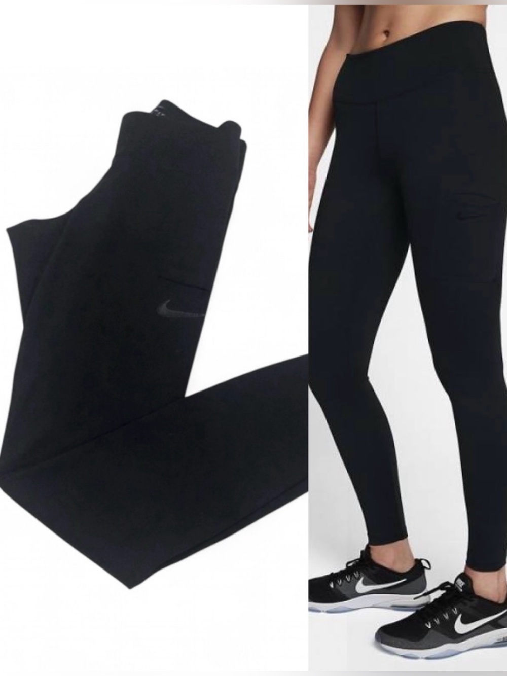 Nike XSmall black FULL LENGTH leggings/yoga pants with phone pocket